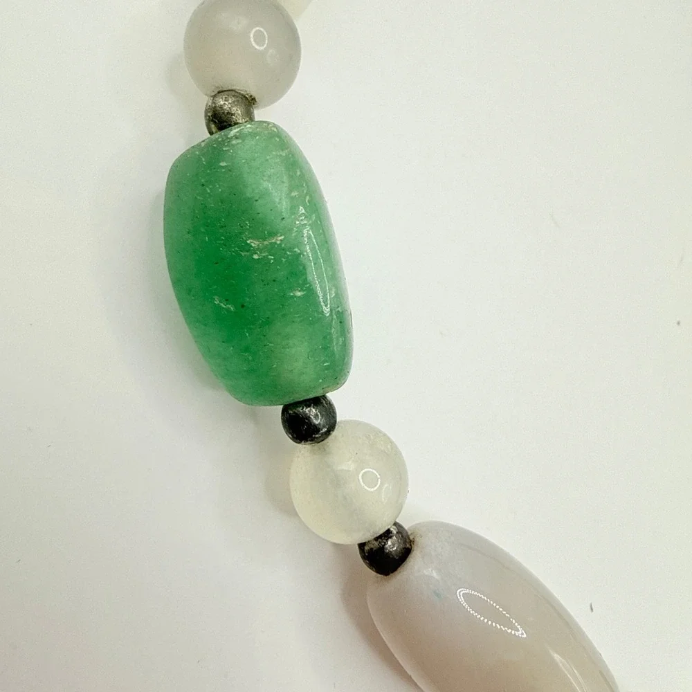 Statement vintage bold art jewelry‎ natural stone beaded necklace